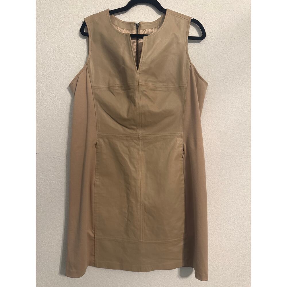 G by Giuliana Rancic Faux Leather Panel Sheath Dress Women's Size 16W Plus